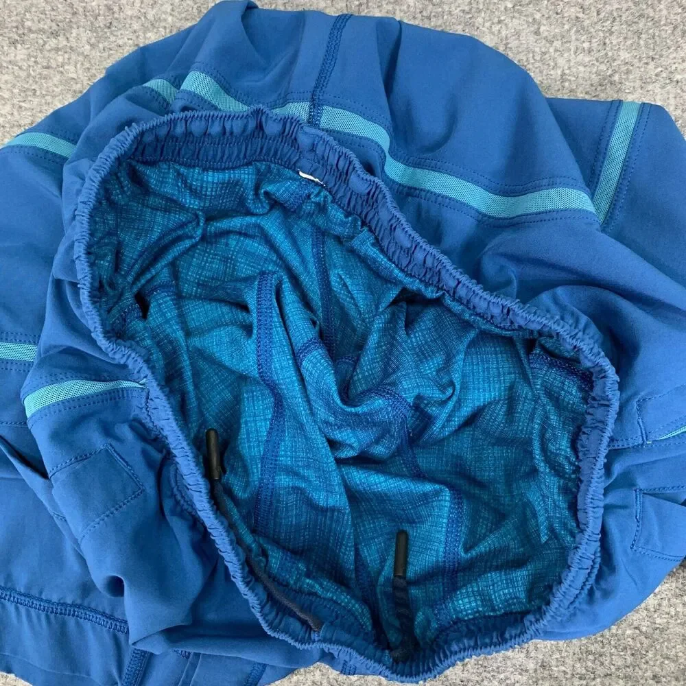 Lululemon Shorts Mens M Medium Pacific Blue Inner Lined Drawstring Pull On Train